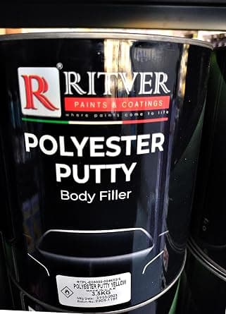 Automotive Body Filler, 3.5 kg, Polyester Putty, Yellow, For Deep Scratches على Amazon.ae - متتبع الأسعار