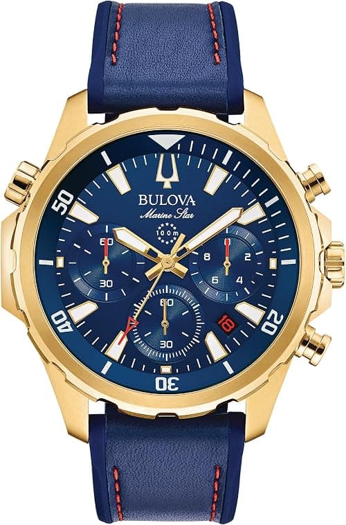 Bulova Men's Marine Star 'Series B' Chronograph Quartz Watch, Rotating Dial, 100M Water Resistant, 43mm on Amazon.ae - Price Tracker