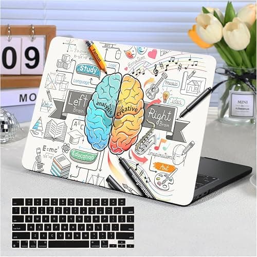 Funut for MacBook Air 13 inch Case M5 M4 M3 M2 2026 2025-2022 A3449 A3240 A3113 A2681, Funut Plastic Laptop Hard Shell Case & Keyboard Cover for M5 MacBook Air 13 inch, 11Cartoon Brain على Amazon.ae - متتبع الأسعار