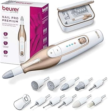 Beurer MP64 Nail Drill Kit, Cordless Electric Nail File with 10 Attachments and LED Light, Electric Manicure Set with Adjustable Speed, E-File for Manicure and Pedicure, with Storage Case - Amazon.ae Price Tracker