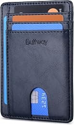 Buffway Mens Slim Wallet, Minimalist Thin Front Pocket Leather Credit Card Holder with RFID Blocking for Work Travel - Best Deal Finder