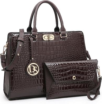 Dasein Women Handbags Fashion Satchel Purses Top Handle Tote Work Bags Shoulder Bags with Matching Clutch 2pcs Set on Amazon.ae - Price Tracker