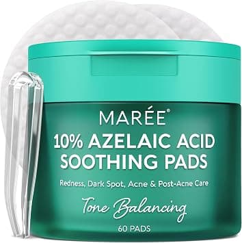 MAREE Azelaic Acid Acne Clearing Pads – Exfoliating Pads with Glycolic & Hyaluronic Acid for Face – 10% Azalecic Acid & Centella Redness Soothing Pad – Zero Pore Facial Toner Pad – Acido Azelaico على Amazon.ae - متتبع الأسعار