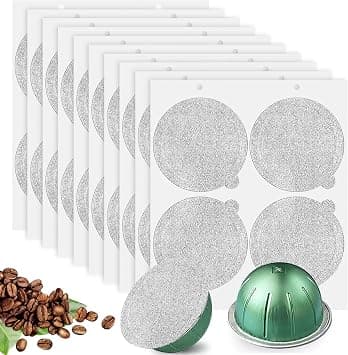 Aluminum Foils Lids to Reuse Vertuoline Capsules Coffee Pods and Refillable Pods,Compatible with Nespresso VertuoLine Machine, 64mm on Amazon.ae - Price Tracker