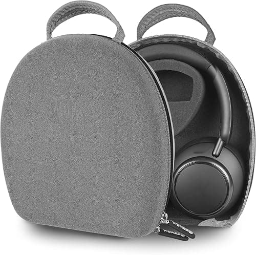 Geekria Shield Headphones Case Compatible with Soundcore Q11i, Space Q45, Life Q35/ Q30/Q20i and More, Replacement Hard Shell Travel Carrying Bag with Cable Storage (Microfiber Grey) على Amazon.ae - متتبع الأسعار