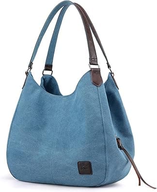 DOURR Women's Multi-pocket Shoulder Bag Fashion Cotton Canvas Handbag Tote Purse on Amazon.ae - Price Tracker