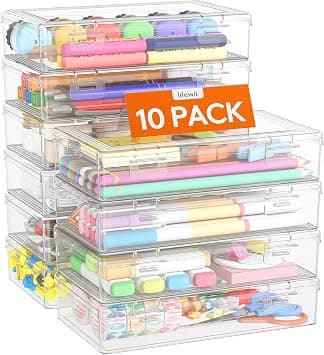 Lifewit 1L Pen Box with Snap Tight Lid, Plastic Pen Box Storage Children, Office Supplies Organiser, Clear Storage Box for Craft Supplies, Tool Parts, Art Craft, 10 Pack, 20 x 12 cm / 8 x 4.6 on Amazon.ae - Price Tracker