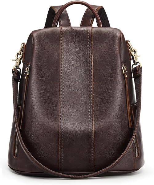 S-ZONE Women Soft Leather Backpack Anti-theft Purse Ladies Waterproof Rucksack School Bag | Soft على Amazon.ae - متتبع الأسعار
