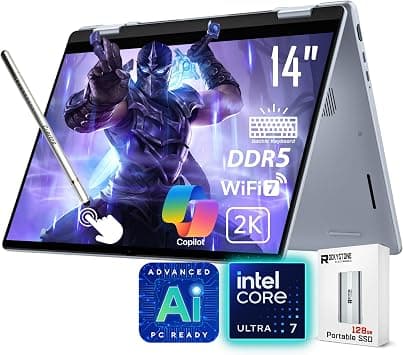 Dell 14 Plus 2-in-1 AI Ready Laptop, 14" 2K Touchscreen, Core Ultra 7 256V(>i9-12900K), Copilot+ PC, Backlit Keyboard, WiFi 7, Thunderbolt 4, Windows 11 Pro, Ice Blue(16GB 8533 MHz DDR5 RAM | 1TB SSD) on Amazon.ae - Price Tracker