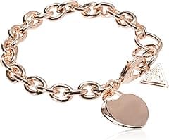 GUESS "Basic G Logo Heart Link Bracelet, One Size, One Size, Silver Tone - Amazon.ae Price Tracker