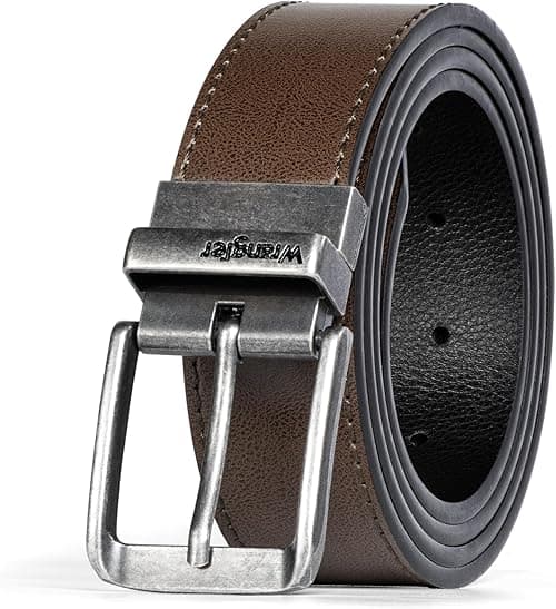 Wrangler Mens Reversible Leather Belt, Brown Black Casual Dress Belt One Size, Cut For Fit on Amazon.ae - Price Tracker