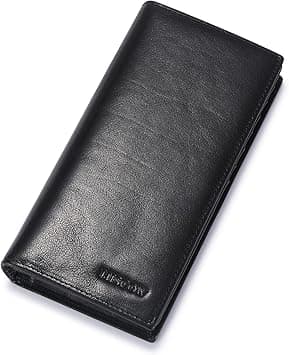 HISCOW Bifold Long Wallet with 15 Credit Card Slots - Italian Calfskin (Black Vegetable-Tanned Leather) on Amazon.ae - Price Tracker