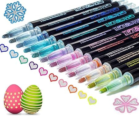 Shimmer Markers Outline Double Line: 12 Colors Metallic Glitter Pens Set Sparkle Kid Age 4 8 10 14 Year Old Gift Present Doodle Drawing Supplies Art Craft Tween Teen Girl Christmas Stocking Stuffers on Amazon.ae - Price Tracker