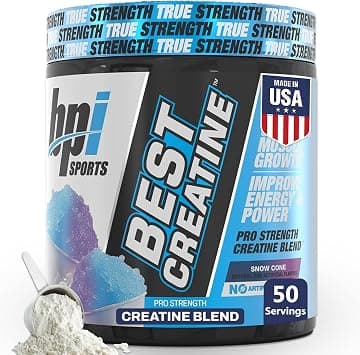 BPI Sports Best Creatine - Creatine Monohydrate, Himalayan Salt - strength, Pump, Endurance, Muscle Growth, Muscle Definition - No Bloat - Snow Cone - 50 servings - 10.58 Oz on Amazon.ae - Price Tracker