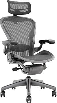 Herman Miller Aeron Fully Loaded, Classic Style Office Chair, Black, Aluminum, Mesh Back, Armless, Adjustable Lumbar, Headrest على Amazon.ae - متتبع الأسعار
