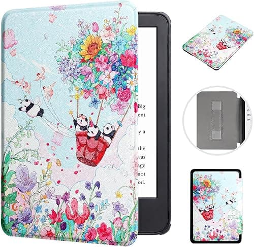 Case for Kindle Paperwhite 5th/6th/7th Generation 6" (Fits All 2012, 2013, 2015 and 2016 Versions), Slim PU Leather Cover with Hand Strap & Smart Auto Sleep/Wake, Panda Hot Air Balloon على Amazon.ae - متتبع الأسعار