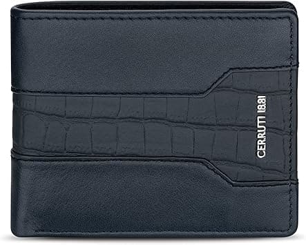 CERRUTI MENS LEATHER WALLET IN CROCO & PLAIN 110X90MM, BLUE on Amazon.ae - Price Tracker