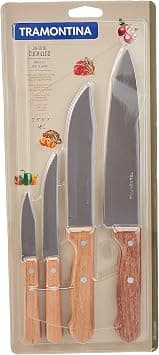 Tramontina Dynamic 4 Pieces Knife Set with Stainless Steel Blade and Natural Wood Handle on Amazon.ae - Price Tracker