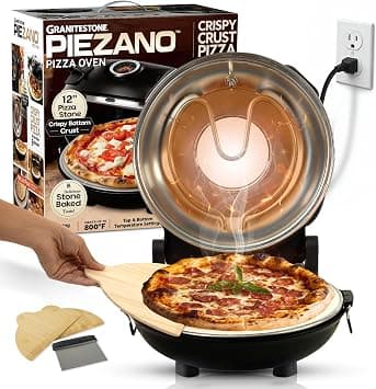 PIEZANO Crispy Crust Pizza Oven Indoor – Electric Pizza Maker with Stone Heats to 800˚F for Stone Baked Pizza at Home, Four A Pizza Electrique, Gifts for Men, Kitchen Gadgets Must Have AS SEEN ON TV - Amazon.ae Price Tracker