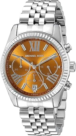Michael Kors Lexington Women's Brown Dial Stainless Steel Chronograph Watch - Mk6221 on Amazon.ae - Price Tracker