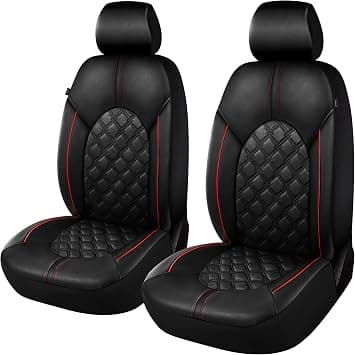 CAROMOP Luxury Leather Car Seat Covers Front Set - Anti-Stain Waterproof Automotive Seat Covers for Cars - Universal Car Interior Covers Seat Protectors for Sedans SUVs Pick-up Trucks(Black/Red Line) on Amazon.ae - Price Tracker