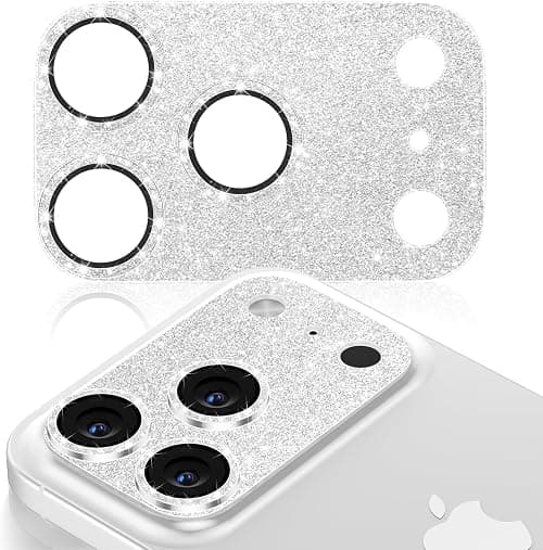Glitter Silver Camera Lens Protector for iPhone 17 Pro Max, Ultra HD Tempered Glass Bling Diamond Cover, 9H Anti-Scratch, Easy to Install on Amazon.ae - Price Tracker