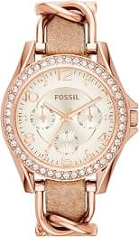 Fossil Riley Women's Watch with Crystal Accents and Stainless Steel Bracelet Band - Best Deal Finder