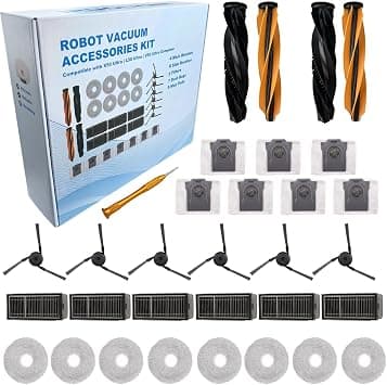 Robot Vacuum Replacement Accessories Kit Compatible with Dreame L50 Ultra, Dreame X50 Ultra, Mova V50 Ultra, Dreame L40s Ultra - 8 Mop Pad,7 Dust Bag,6 Side Brush,6 Filter,2 Detangling Dual Main Brush on Amazon.ae - Price Tracker