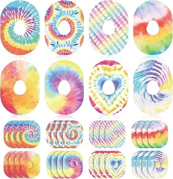 Geiserailie 32 Pack Adhesive Patches Compatible with Dexcom G7, CGM Patches, Tie Dye Colorful Adhesive Tape Stickers, Sensor Covers Waterproof Sweat Proof Flexible Breathable Pre-Cut, Long Lasting on Amazon.ae - Price Tracker
