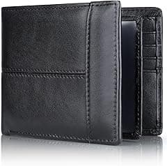 Mens Wallet RFID Genuine Leather Bifold Wallets For Men, ID Window 16 Card Holders Gift Box - Amazon.ae Price Tracker