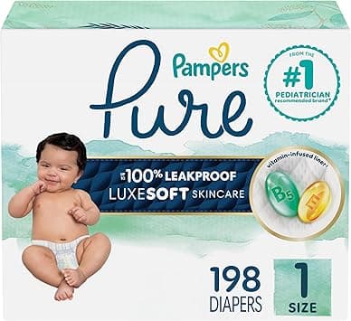Pampers Diapers Size 1, 198 Count - Pure Protection Disposable Baby Diapers, Hypoallergenic and Unscented Protection, ONE Month Supply (Packaging May Vary) - Amazon.ae Price Tracker