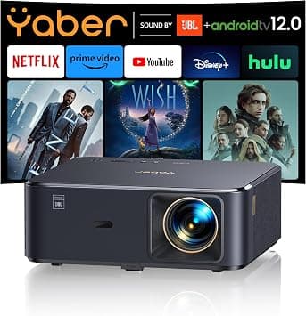 Projector 4K with Android TV, YABER K2s 1000 ANSI WiFi 6 Bluetooth Projector, Sound by JBL, Dolby Audio, Auto Focus & Keystone,Native 1080P 4K Supported Outdoor Movie Projector with Netflix 7000+ Apps on Amazon.ae - Price Tracker