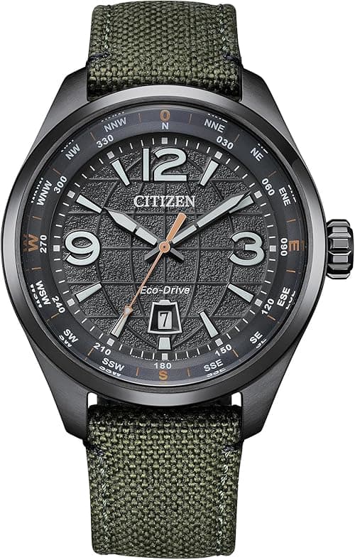 Citizen Men's Eco-Drive Weekender Sport Casual, Gray Stainless Steel Watch, Green Nylon Strap, 3 Hand, Date (Model: AW1837-11H) on Amazon.ae - Price Tracker