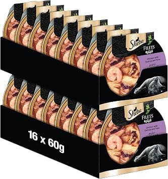 Sheba Cat Food Chicken with Shrimp & Tuna Filets, from Natural Chicken Breast, Sheba Wet Food made for Reliable Consumption, Enriched with the Necessary Nutritional Requirements, Pack of 16x60g - Amazon.ae Price Tracker
