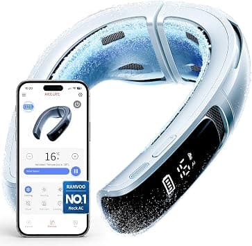 RANVOO AICE LITE MAX 2026 Real AC Cold Blast [No.1 Coolest & Most Durable] AI Neck Air Conditioner, Best Immersive Neck Cooler, 6000 mAh Rechargeable Neck Fan Blow Cold Air, Gifts for Mom, Icy White on Amazon.ae - Price Tracker