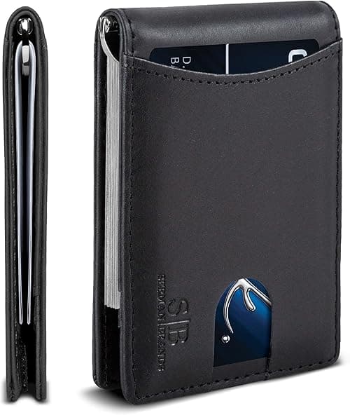 SERMAN BRANDS RFID Blocking Slim Bifold Genuine Leather Minimalist Front Pocket Wallets for Men with Money Clip Thin Gift on Amazon.ae - Price Tracker