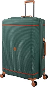 it luggage Checked-Large | Hard Shell Travel Bag Suitcases | Lightweight Trolley Luggage Bag with 8x 360° Spinner Wheels (165 Litres, Lightweight) (Forest Green, Checked-Large 31") on Amazon - Best Deal Finder