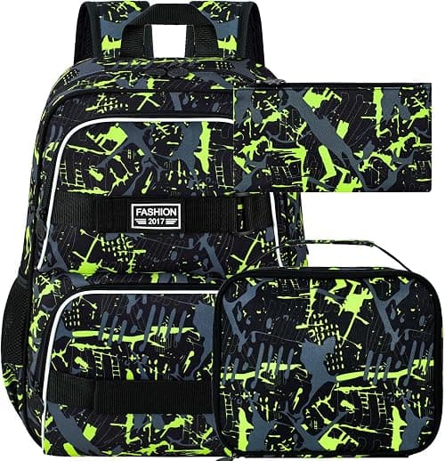 Laptop Backpack, 16 Inch School Bookbag and Lunch Bag Set, Water Resistant Backpacks for Teens Girls Women Students على Amazon.ae - متتبع الأسعار