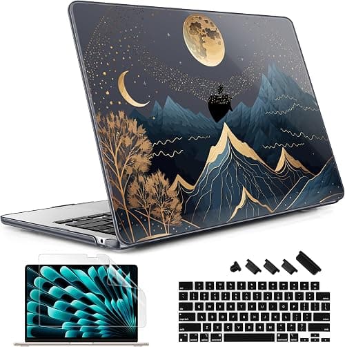 May Chen for M5 MacBook Air 13.6 Inch Case 2026 2025 2024-2022 Release M5 A3449 M4 A3240 M3 A3113 M2 A2681, Plastic Hard Shell Case for MacBook Air 13.6" with Retina Display, Starry Mountain على Amazon.ae - متتبع الأسعار