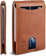 SERMAN BRANDS RFID Blocking Slim Bifold Genuine Leather Minimalist Front Pocket Wallets for Men with Money Clip Thin Gift - Best Deal Finder