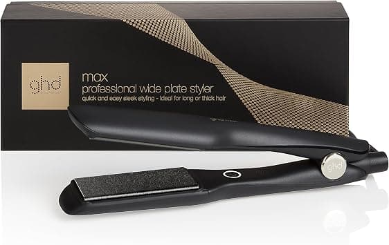 ghd Max Wide Plate Hair Straightener & Styler in Black - Larger Plates For Fast Styling, More Shine, Frizz-Free - For Long, Thick or Curly Hair - (UK Plug) - Amazon.ae Price Tracker