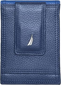Nautica Men's Genuine Leather Front Pocket RFID Wallet (Available in Smooth or Pebble Grain) - Best Deal Finder
