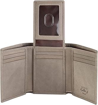 Stealth Mode Trifold Wallet - RFID Blocking Wallet with Flip ID Holder - Leather Case for Money, Credit Cards - Mens Organizer, Divided Billfold, Identity Protection - Men's Gifts (Grey) on Amazon.ae - Price Tracker