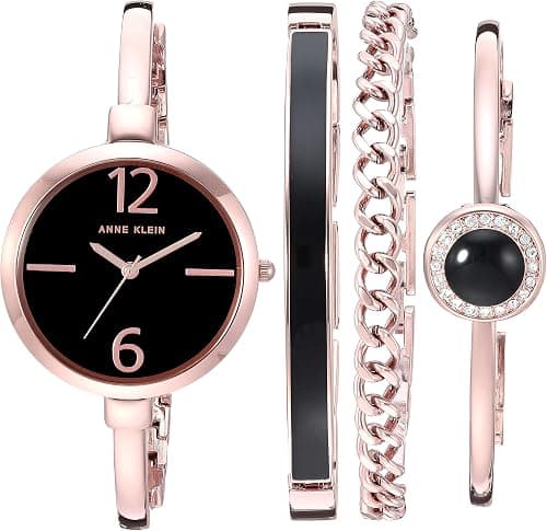 Anne Klein Women's Bangle Watch and Premium Crystal Accented Bracelet Set on Amazon.ae - Price Tracker