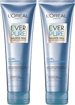 L'Oreal Paris Sulfate Free Shampoo and Conditioner for Curly Hair, Lightweight, Anti-Frizz Hair Care with Coconut Oil, EverPure, 8.5 Fl Oz, Set of 2 (Packaging May Vary) on Amazon.ae - Price Tracker