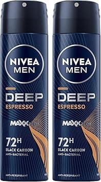 NIVEA MEN Antiperspirant Spray for Men, 72h Protection, DEEP Black Carbon Antibacterial, Espresso Scent, 2x150ml - Amazon.ae Price Tracker