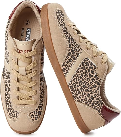 LUCKY STEP Women's Retro Fashion Sneakers Non Slip Comfortable Casual Running Shoes Breathable Classic Walking Trainers on Amazon.ae - Price Tracker