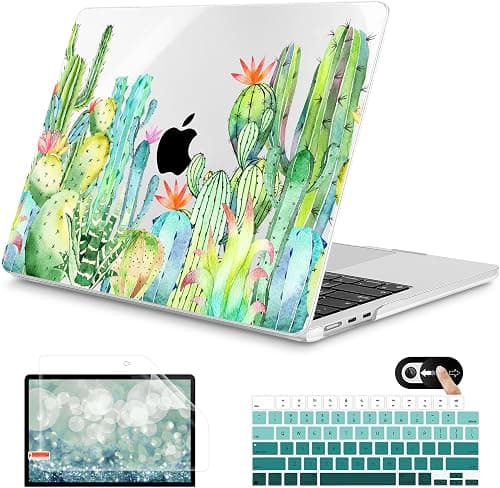 Mektron for 2026 MacBook Air 13-inch M5 Laptop Case A3449 with 13.6-inch Liquid Retina Display Fits 2025 A3240 M4 2024 A3113 M3 2023 A2681 M2 Printed Shell for MacBook Air 13.6", Watercolor Cactus on Amazon.ae - Price Tracker