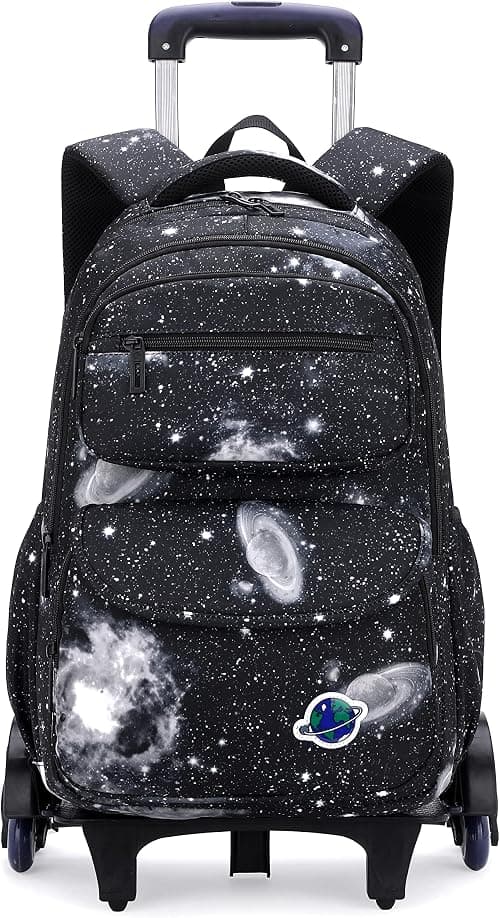 ZHANAO Rolling Backpacks for Boys Girls Trolley School Bags Starry-Sky Print Primary Middle School Boys Wheeled على Amazon.ae - متتبع الأسعار