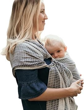 Hip Baby Wrap Ring Sling Baby Carrier for Infants and Toddlers - 100% Soft Cotton Baby Wraps Carrier for Babies 8-35 lbs - Perfect Baby Shower Gifts Moms and Dads - Nursing Cover (Moon Honeycomb) على Amazon.ae - متتبع الأسعار